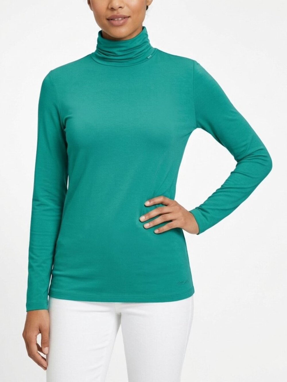 Marc Cain Green Stretch Long Sleeve Turtleneck Top Lightweight Base Layer Small